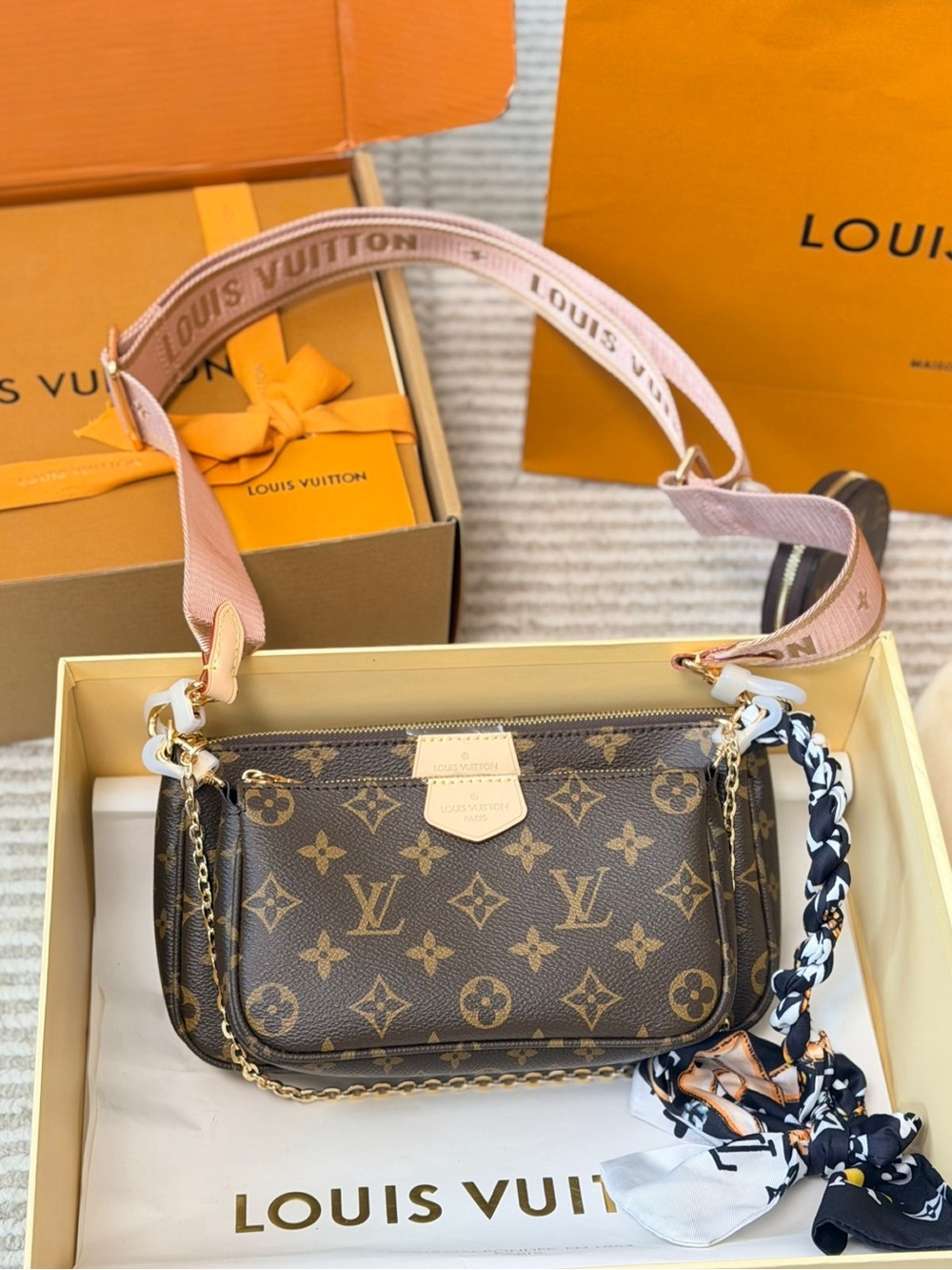 Louis Vuitton Brown Monogram Canvas Multi-Pochette Accessoires Shoulder Bag